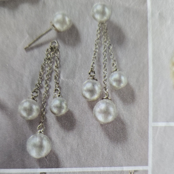 Ross Simon Shell Pearl Earrings With Sterling Silver Tassel Jackets FINAL - Picture 5 of 8